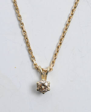 Halskæde med solitaire brillantvedhæng - ca. 0.55 ct