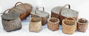 Flätade korgar 8st, 181900-tal