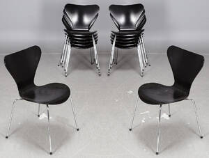 Arne Jacobsen, Fritz Hansen, stolar 3107 Sjuan, 12 st