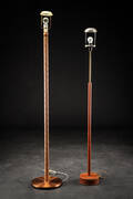 To standerlamper, hver beklædt med læder 2