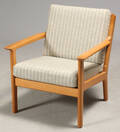 Hans J. Wegner. Lænestol af egetræ, model GE-265  Denne vare er sat til omsalg under nyt varenummer 4039405