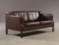 Dansk Møbelproducent, to-pers. sofa, brunt skind