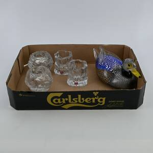 4 ljuslyktor konstglasfågel