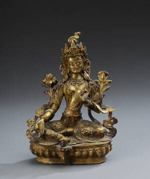 Boddhisattva figur af bronze, 18001900-tallet