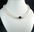 Akoya Perlencollier mit Onyx