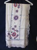 BRODERAD DUK M SPETS , L 140 CM