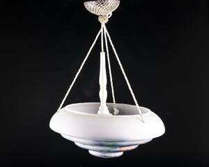 TAKLAMPA, Glas med blomsterdekor