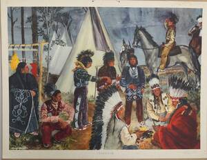 SKOLPLANSCH, Hårdpapp, indianer.