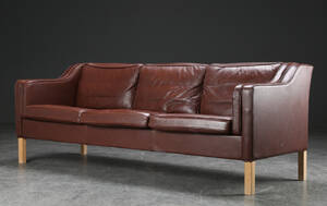 Mogens Hansen, tre-personers sofa, læder