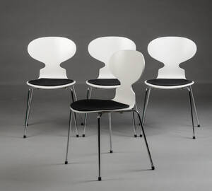 Sæt på fire stole, Myren af Arne Jacobsen 4  Denne vare er sat til omsalg under nyt varenummer 4053747