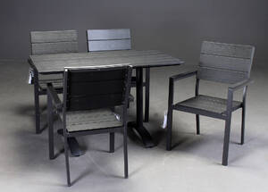 Terrassesæt, fire stole samt bord, nonwood 5