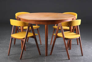 Spisebord samt fire spisestole, teak, 1950erne 6