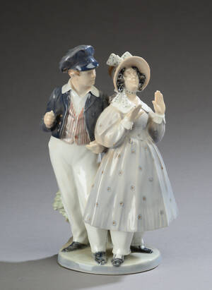 Royal Copenhagen. Figur af porcelæn, Hans og Trine, nr. 1783