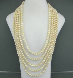 Akoyaperlcollier 5-reihig