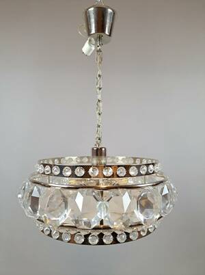 Taklampa, glas och metall