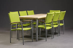 Havemøbelsæt i polyratanteaktræ 9