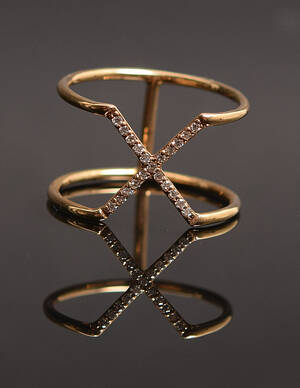 Mads Ziegler, X ring med brillanter, ca. 0.10 ct  