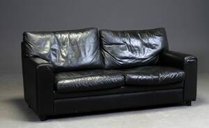 Skalma. 2½-pers. sofa, sort læder