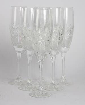 Sæt på seks Champagnefløjter 6