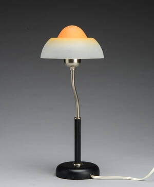 Bordlampe af forkromet metal spejlæg skærm 