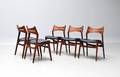 Erik Buck 1923-1982. Sæt på fem stole i teak. 5