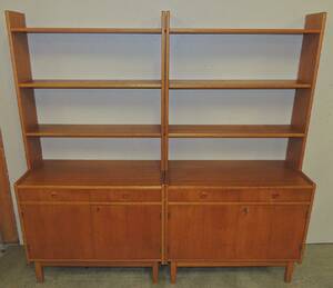 Bokhyllor Teak Höjd 153cm Bredd 160cm ihop.