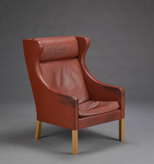 Børge Mogensen øreklapstol af læder, model 2204 