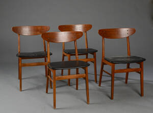 Fire stole bøg og teak 4