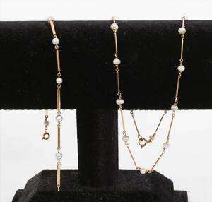 Halsband samt armband, 18k