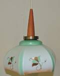 Taklampa Glas  Teak 1950-tal