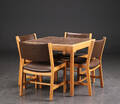 Hans J. Wegner for Getama. Fire stole samt et bord af egetræ 5