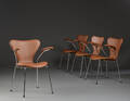 Arne Jacobsen. Fire armstole syveren model 3207. 4 