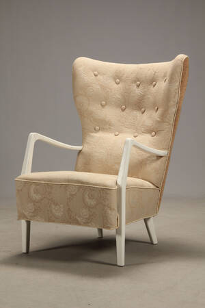 Dansk møbelsnedker. Lænestol  øreklapstol 1940-1950.