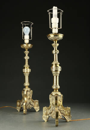Par bordlamper af messing, 1900-tallet 2