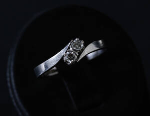 Briljantring, diamanter, 0.16 ct, 18K vitguld