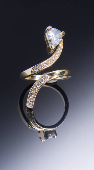 Diamantring ca 1.51 ct af 14 kt