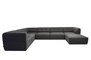 COUZ 156. Modulsofa bestående af 7 moduler, betrukket med slidstærkt SOHO stof i Antrazit. Designet af COUZ DESIGN TEAM