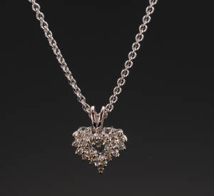 Hjertevedhæng med brillanter - ca. 0.26 ct.
