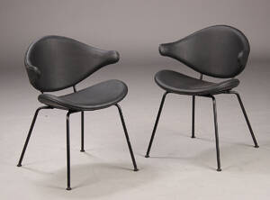 365 North, spisestole, model Acura, sort skind, udstillingsmodel2