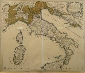 Kolorierte Landkarte, Italien