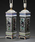 Et par kinesiske bordlampe, 1900-tallet. 2