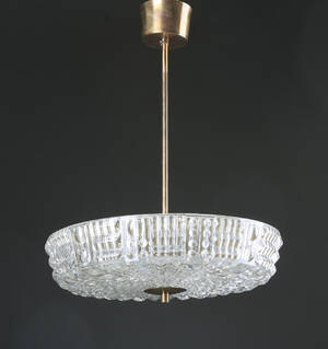 Carl Fagerlund for Lyfa  Orrefors. Pendel af glas