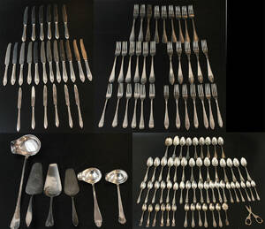Samling nysilver, ca 128 delar