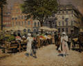 Paul Fischer, Højbro plads set mod Amagertorv ca. 1920, porcelænsbillede 