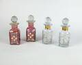 4 Flakons aus Glas mit Dekormalerei 4