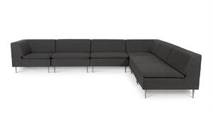 DAMM MODULSOFA betrukket med slidstærkt DARK KNIGHT møbelstof 