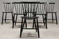 Poul M. Volther for FDB. Seks tremmestole, sorte, model J46. 6