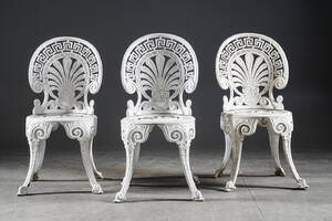 3 st. trädgårdsstolar i aluminium 3