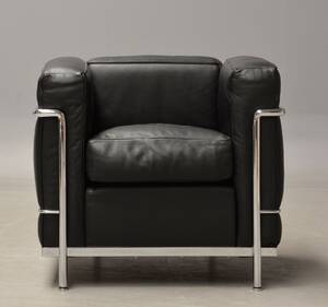 Le Corbusier. LC2 lænestol i sort læder 