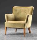 Overpolstret lænestol, velour, 1940erne